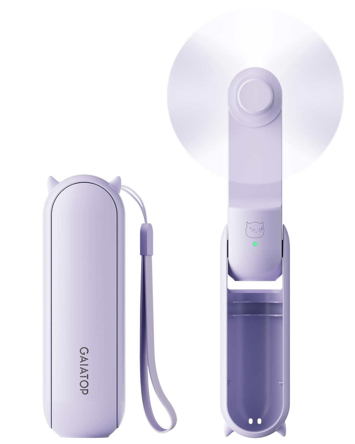 Gaiatop Mini Handheld Fan, Portable Personal Folding Cooling Hand Fan Rechargeable Battery Operated with 2 Speed USB Desk Fan for Home Office Travel (Purple)-image-36
