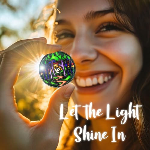 stained glass aa coin scenic journey alcoholics anonymous addiction recovery sobriety chip medallion inspirational sober gifts for men and women by the token shop winding path of recovery forest