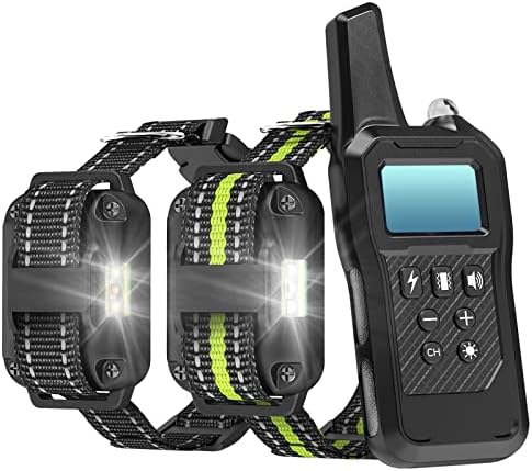 FunniPets Dog Training Collar 2600ft Range - Dog Shock Collar with Remote Waterproof Electronic Dog Collar for Small Medium and Large Dogs with 4 Training Modes Light Static Vibration Beep