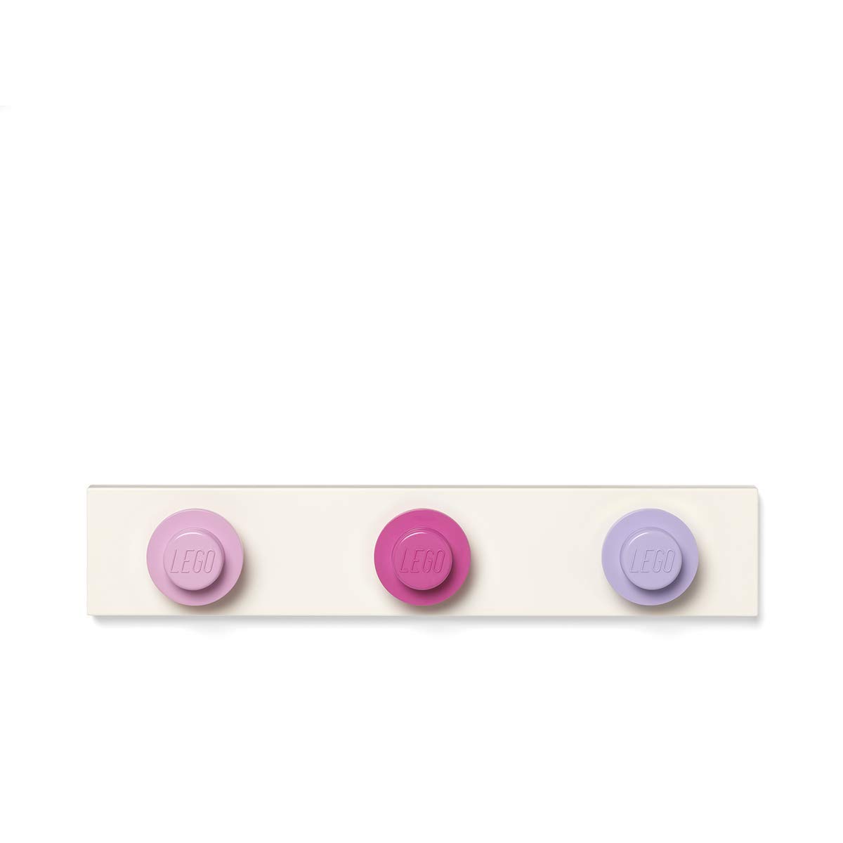 Room Copenhagen Lego Wall Hanger Rack - Coat Rack with 3 Hooks for Hanging Coats, Backpacks, Hats | Perfect Kids Lego Decor | Assorted Colors - Light Pink, Dark Pink, Light Purple