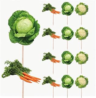 Vegetable Gardening Allotment Birthday Party Food Cupcakes Picks Decorations Toppers (Pack of 14)