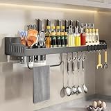 60x14cm, Prateleira para Cozinha, Suporte Utensílios de Cozinha, Prateleira Cozinha, Porta Temperos Parede, Suporta Temperos, Panos, Talheres e Facas