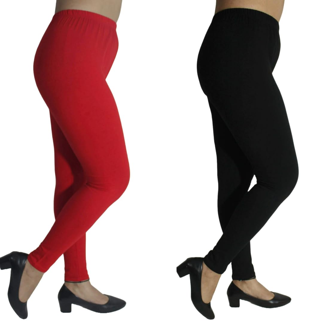 MENINA Cotton Lycra Ankle Length Legging for Woman (Pack of 2)-picture-21