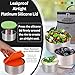 Alpine Elevation 12 Pcs - 6 Stainless Steel Containers + 6 Silicone Lids | 304 Stainless Steel Snack Container | Nesting Snack and Dip Containers | Metal Food Storage