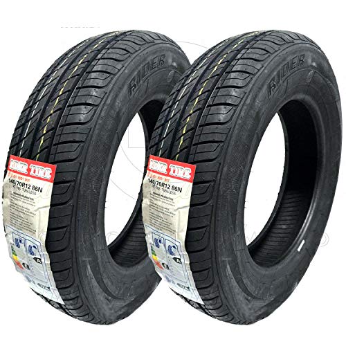  SET 2 GOMME PNEUMATICO COPERTONE RUOTA RIDER 140/70-R12 8PR PIAGGIO APE CAR POKER