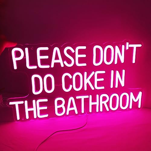 SYLHOME Please Dont Do Coke In The Bathroom Led Neon Sign Light Wall Decor
