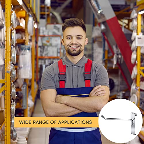 25 Pcs Gridwall Panel Hooks Panel Display Hooks Silver Grid Wall Hooks Stainless Steel Peg Hooks For Grid Wall Retail Shop Display Trade Show Home Office Garage Storage, 6 Inch #TOP6