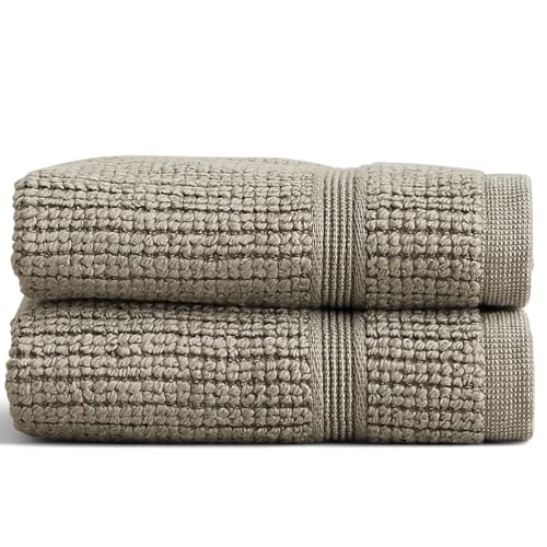 Image of Preston Lane Douro Washcloth Set - 2 Pack Luxury Cotton Towels, Ultra Soft & Absorbent, Quick-Dry Spa-Quality Bathroom Towels, Made in Portugal, Eucalyptus 12 x 12