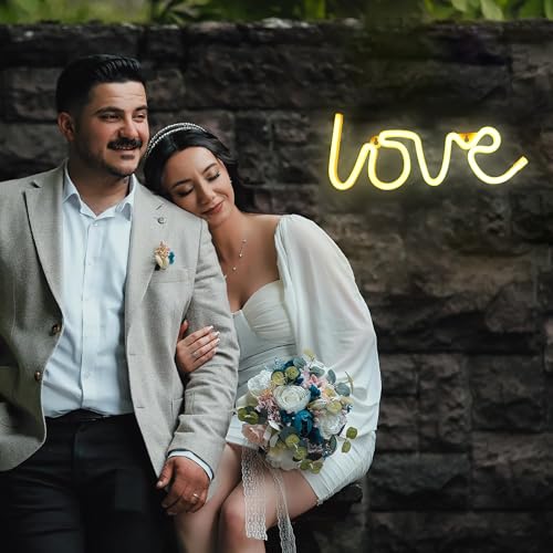 Image of ENUOLI Love Neon Signs Light LED Love Neon Light Art Dorm Wall Table Decor | Art Decor Best Gift for Valentine's Gift Girls Room Kids Room Living Room House Bar Pub Hotel Beach Recreational