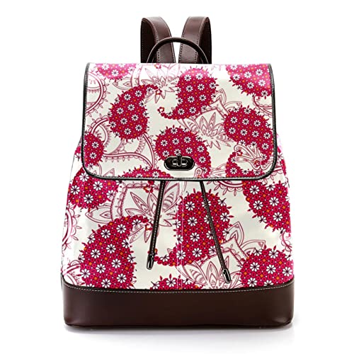 Sac à dos tendance femme à motif abstrait en cuir souple pour l'école