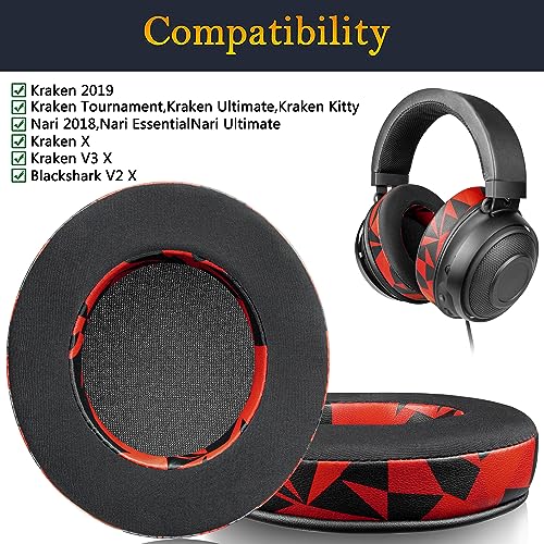 SOULWIT Cooling-Gel Ear Pads Cushions Replacement, for Razer Kraken 2019/Tournament Edition/Ultimate/Kitty - Image 3