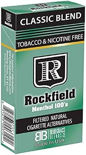 Tobacco Free Cigarette ALTERNATIVES - ROCKFIELD “Menthol 100’S” - Tobacco Free - Nicotine Free - NITROSAMINE Free - Herbal Cigarette ALTERNATIVES