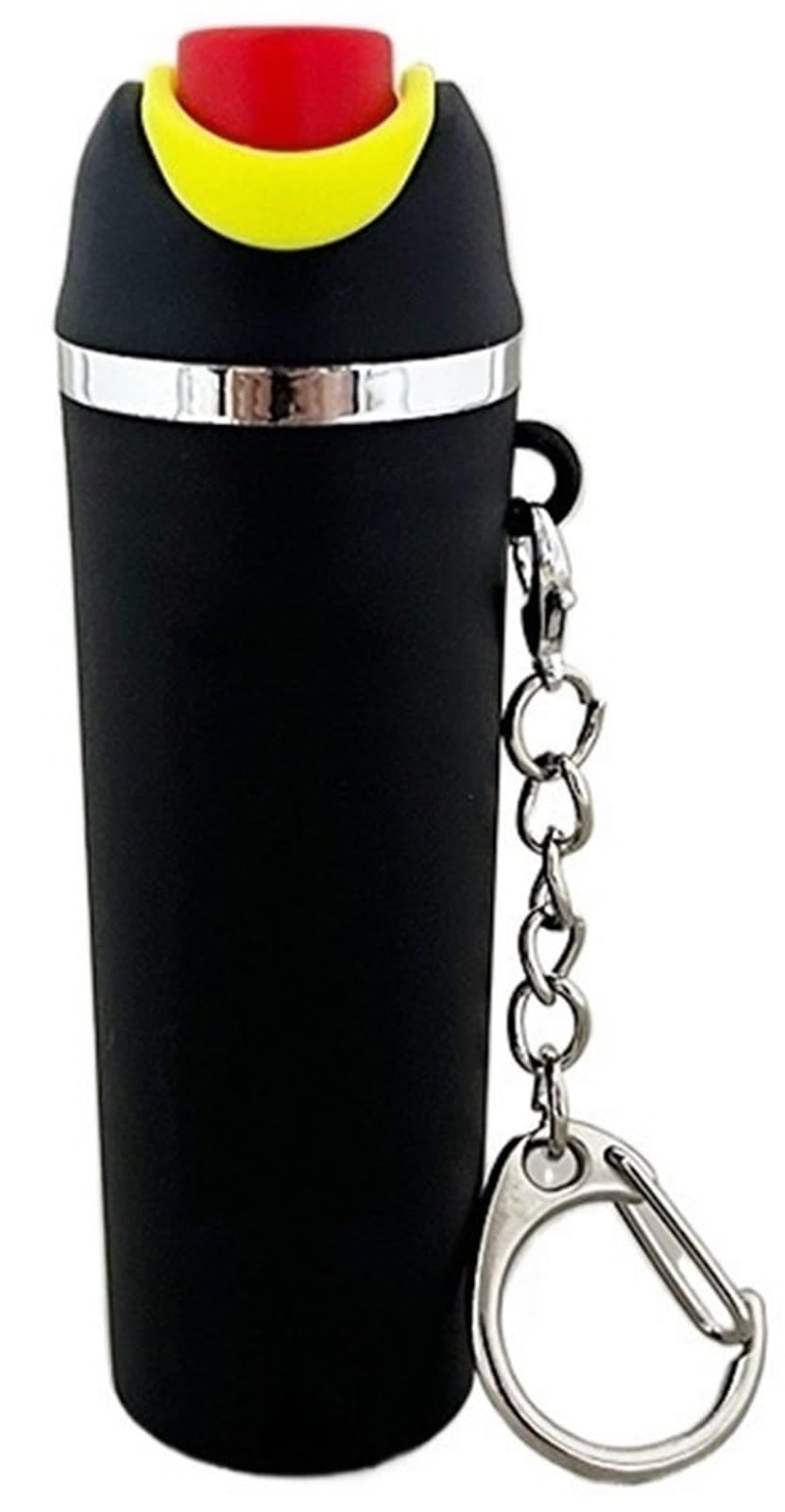 THUCHENYUC Mini Water Bottle Keychain, Trendy Bottle Keychain Novelty Water Cup Keychains 3D Printed Lip Balm Holder Cute Charms For Handbags Backpack(Black)