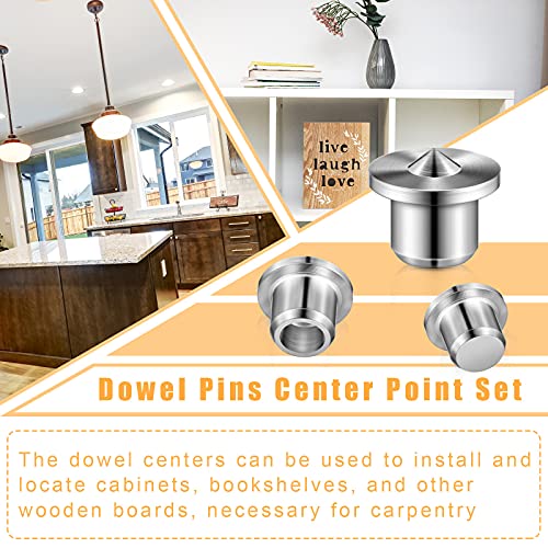 32 Pieces Dowel Pins Center Point Set Solid Hollow Dowel Tenon Center Transfer Plugs Pointed Dowel And Tenon Center Kit For Woodworking Alignment Tool 1/4, 5/16, 3/8, 1/2 Inch (6/8/ 10/12 Mm) #TOP4