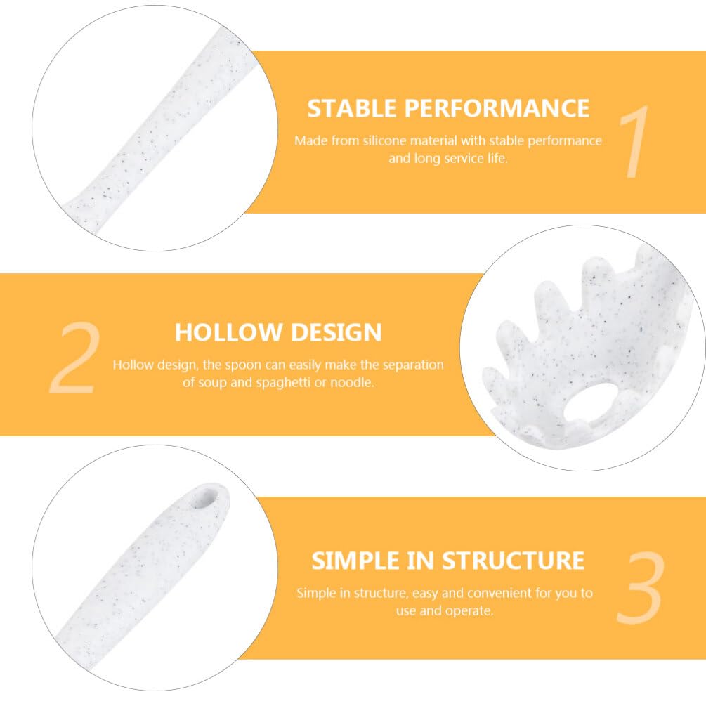 HOLIDYOYO Silicone Pasta Spoon Server Spaghetti Server Noodles Colander Noodle Filter Easy to Clean Comfortable Grip Great for Home Restaurant