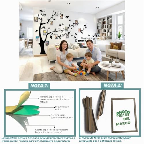 Árbol pegatinas de pared para decorar el salón familiar 6