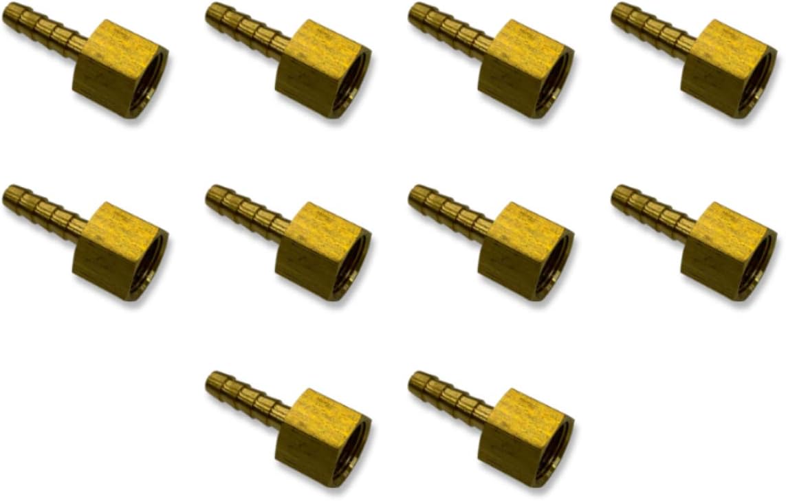 1/4" Hose ID to 3/8" Female NPT FNPT Straight Brass Fitting Fuel/AIR/Water/Oil/Gas/WOG (Qty 01)