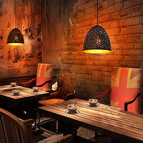 Iluminación interior E27 estilo retro americano con lámparas colgantes caladas 4