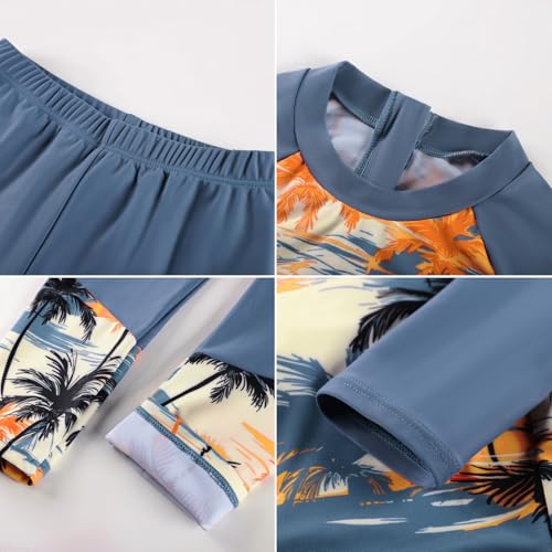 Image of GRACE KARIN Girls Long Sleeve Swimsuit Mermaid Bathing Suit Rash Guard Swimwear 4 Piece Size 5-12
