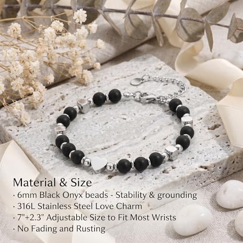 Image of Graduation & Back to School Gifts for Girls, Natural Stone Beaded Bracelet with Inspirational Quote Card, Jewelry for Daughter Granddaughter Niece Student