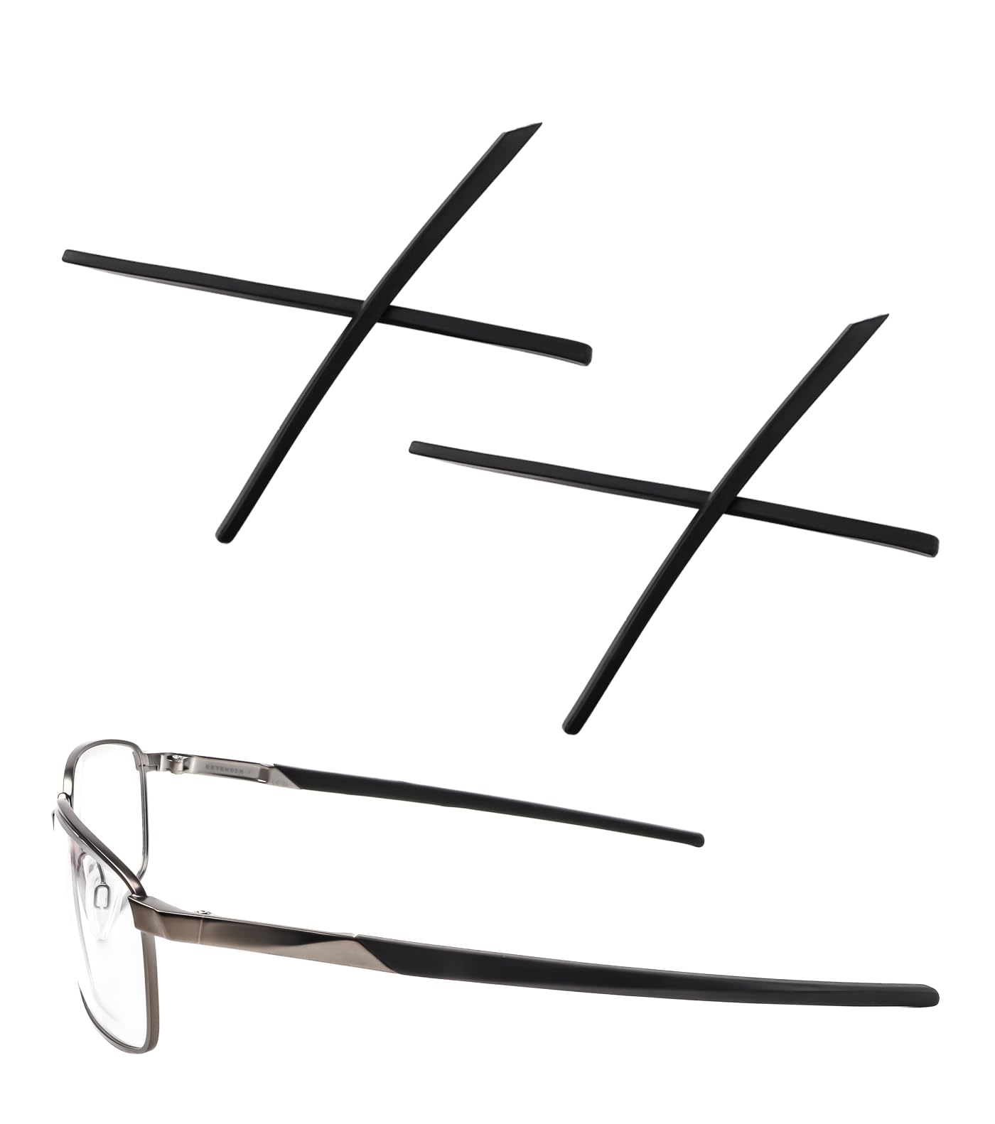 2 paia di gommini di ricambio per montatura occhiali Oakley Extender OX3249, colore: nero