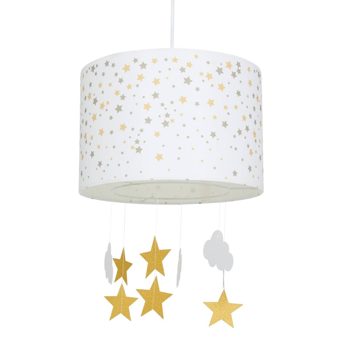 Atmosphera - Suspension enfant - blanc et jaune ocre D30 cm