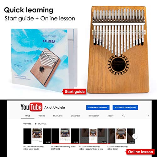 Kalimba 17 Tasten Daumenklavier Massivholz Marimbas Finger Piano Start Kits afrikanisches Instrument für Kinder Erwachsene mit Schutzhülle Stimmhammer Lernheft - Image 6