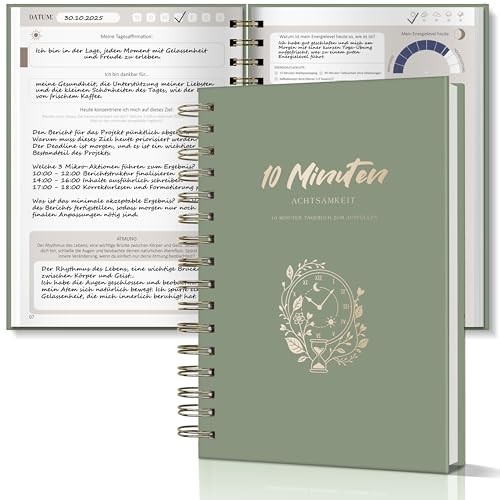 Bild: BIROYAL Achtsamkeitstagebuch f�r Erwachsene 2026-5 + 5 Minuten Tagebuch: Morgens & Abends - 12 Wochen Dankbarkeitstagebuch Erwachsene f�r Selbsterliebe & Motivation - 10 Minuten Tagebuch A5 f�r 7,19 EUR (-20%) statt 8,99 EUR bei amazon.de