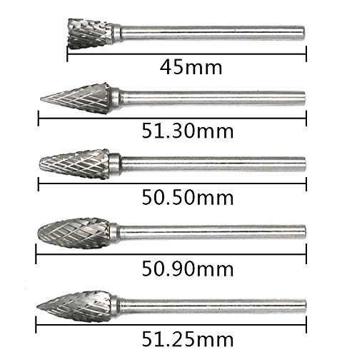 Set de 10 Fresas Rotativas de Carburo de Tungsteno 3mm miniatura 6