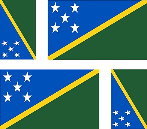 Akachafactory 4 x selbstklebend Sticker Auto Moto Koffer Laptop Flagge Salomon Inseln SAL