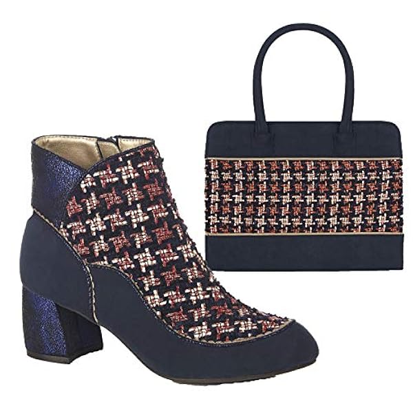 Ruby Shoo Karolina laarzen met lage hak en bijpassende tulsa-tas voor dames