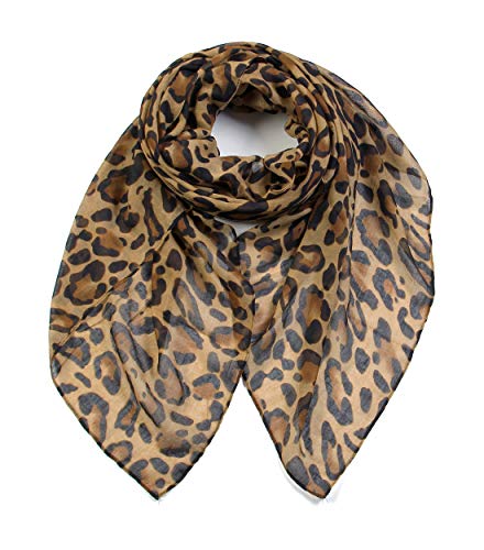 Scarfand 's - Bufandas de leopardo para mujer, Marrón clásico, Talla única