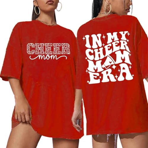 Oversized Baseball Mom Shirt for Women Funny Cheer Mama Tshirts Casual Game Day Graphic Tee Tops