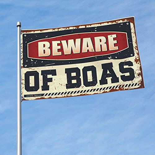 Drapeau vintage 152 x 244 cm Beware Of Boas grand tissu mural chambre