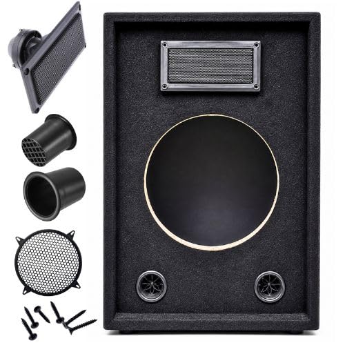 Image of 8Inche gaint woofer Wooden Speaker Box || with retangle Tweeter, air Hole Cup and Grill with Screw Set || 43 * 26 * 26 cm