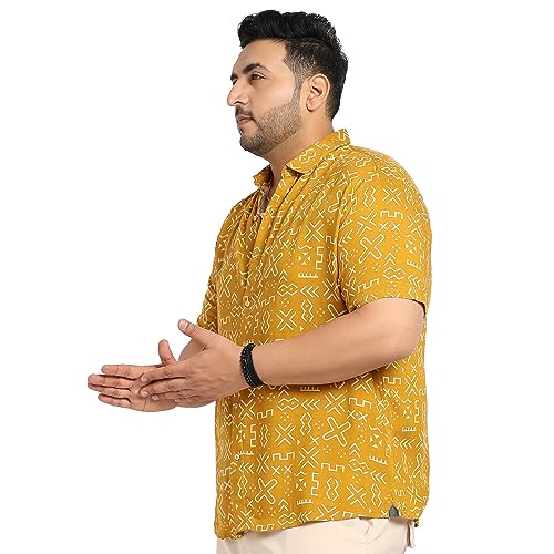 Image of Instafab Plus Men's Shirt for Casual Wear | Spread Collar | Plus-Size Fit | Long Sleeve | Button Closure | Cotton Shirt Crafted with Comfort Fit for Everyday Wear
