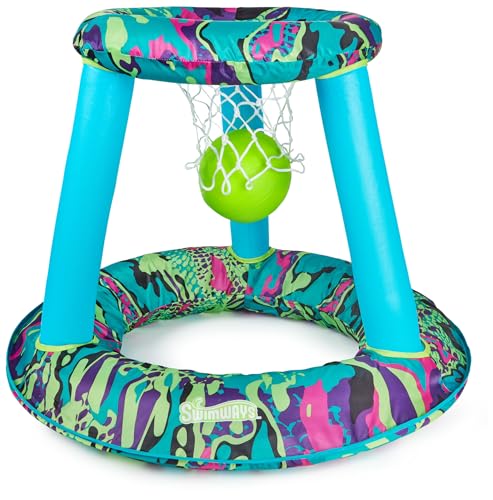 SwimWays Hydro Spring Hoops Inflatable Basketball Hoop, Waterproof Basketball Set with Hoop and Ball, Outdoor Games, Water Toys for Ages 5 and Up - image 3