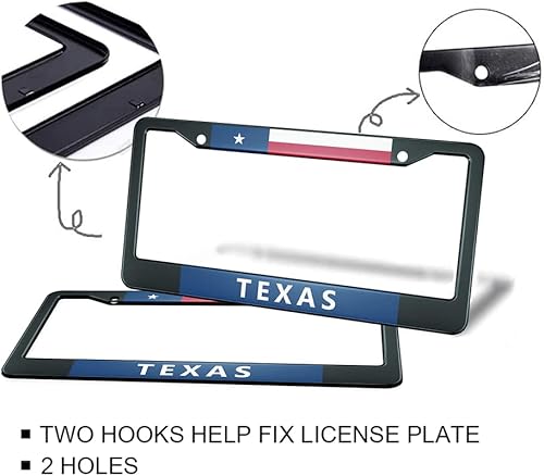 Miniatura 10 de HOSNYE Marco de matrícula Japan Wave negro, 2 unidades, diseño oriental del sol, de metal, lindo marco de placas de matrícula, marco de matrícula de