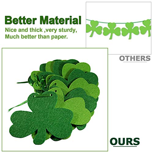 SKNONO Felt Shamrock Clover Garland Banner, St. Patrick \'s Day Banner Decorations, St. Patrick\'s Day Irish Party Supplies - Thumbnail 5