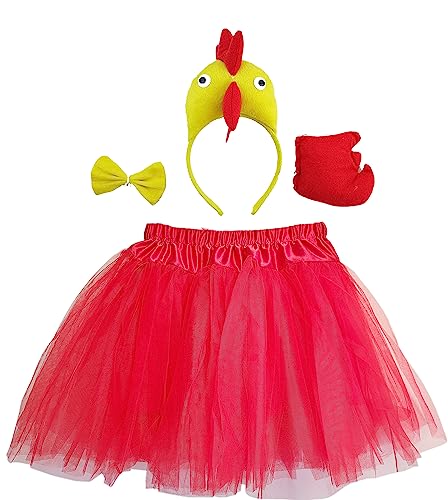 Disfraz de pollito con tutu y accesorios para niñas
