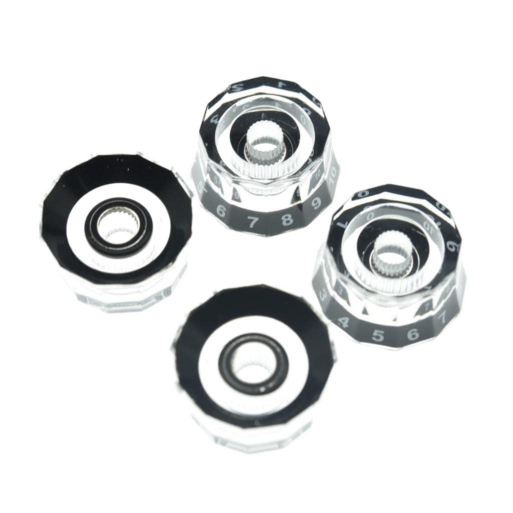 Juego De 4 Perillas De Volumen Negras Para Guitarra Eléctrica - Metal, Diámetro 18mm, Eje 5.5mm