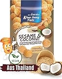 KHAO SHONG, Crackers de Maní Sésamo y Coco 1 x 75 g (Paquete de 6)