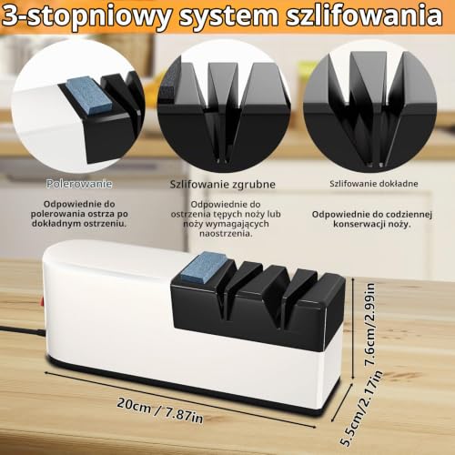 Elektryczna ostrzałka do noży, noż, 5 w 1, profesjonalna ostrzałka do noży kuchennych i nożyczek