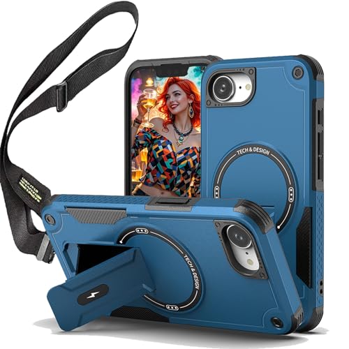 Ephoou ϋv A[}[P[X Apple iPhone 16ep CLbNX^ht ϏՌJo[ MagSafeΉ ߉\ȃNX{fB V_[Xgbv&[h iPhone 16e DJ-Blue