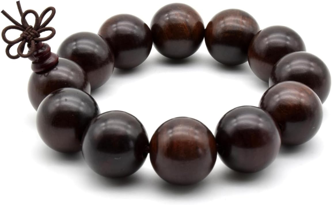 Zen Dear Unisex Natural Rosewood Prayer Beads Buddha Buddhist Prayer Meditation Mala Necklace Bracelet