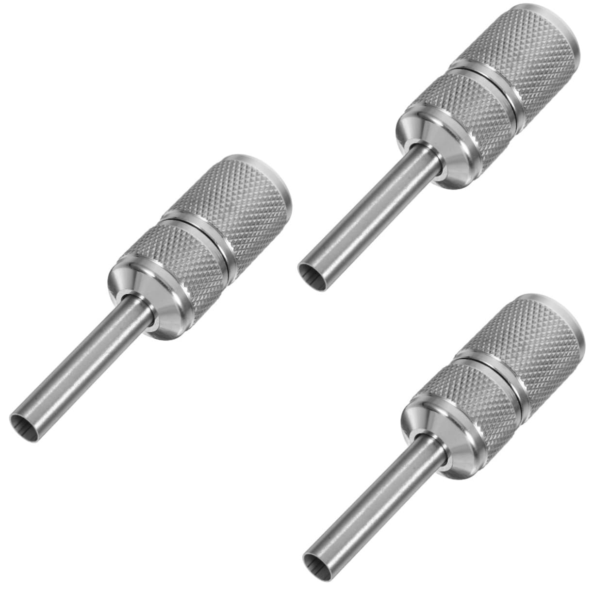 3piezas Mango De Acero Inoxidable Autocierre Para Herramientas De Arte Corporal Grip Para Tatuajes Resistente y Cómodo Para Artistas Profesionales y Principiantes