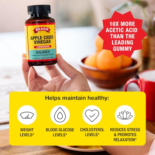 Bragg Daily Balance Apple Cider Vinegar and Sensoril Ashwagandha Capsules - 750mg of Acetic Acid – Energy & Weight Management Support - (90 Pills) - Image 3