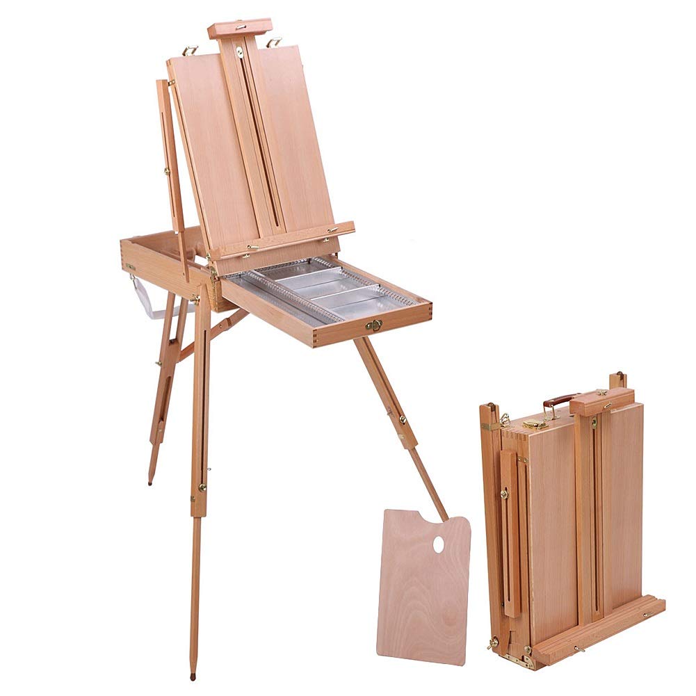 NGDFGR Easel En Art Easel Tripod Stand Sketch Box Artist Painters Craft Portable Folding For Painting Drawing Lightweight,