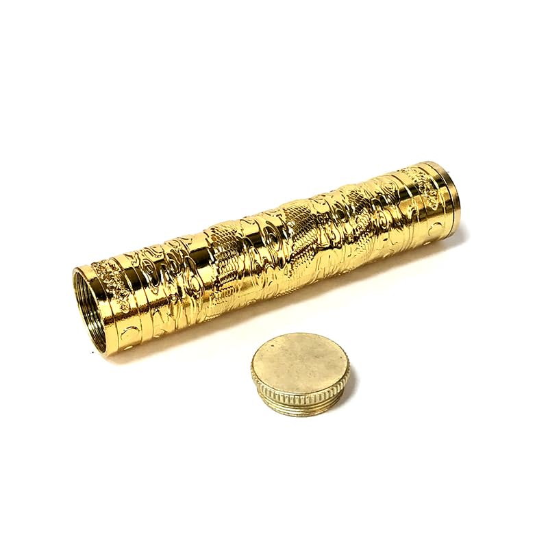 Miniatura 4 de Estuche de cigarrillos de metal retro con diseño de dragón en relieve, estuche portátil hermético para cigarrillos impermeable (dragón dorado)