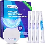 WhiteBite Pro Premium Teeth Whitening Kit for Sensitive Teeth | 32X Dual LED Light, 3 Whitening Pens + 1 Remineralizing Pen | Stain Remover | Safe for Enamel